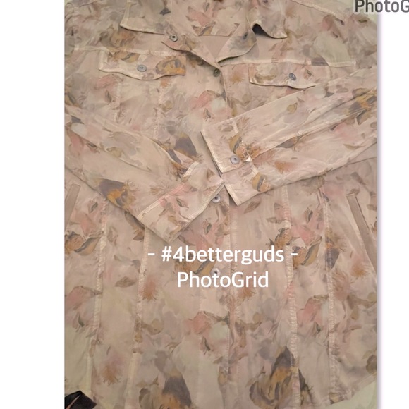 NEW Marrakech Rare Floral Print Button Front Shirt Long Sleeve Jacket MD - Picture 13 of 16